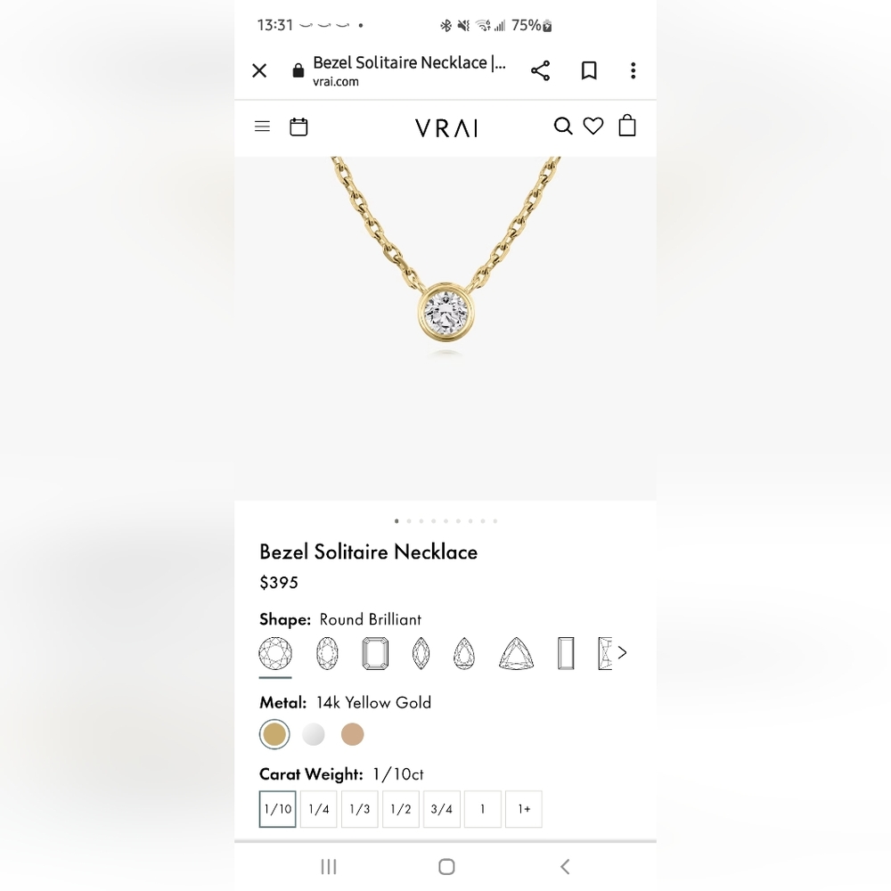 Vrai and Oro diamond and gold necklace